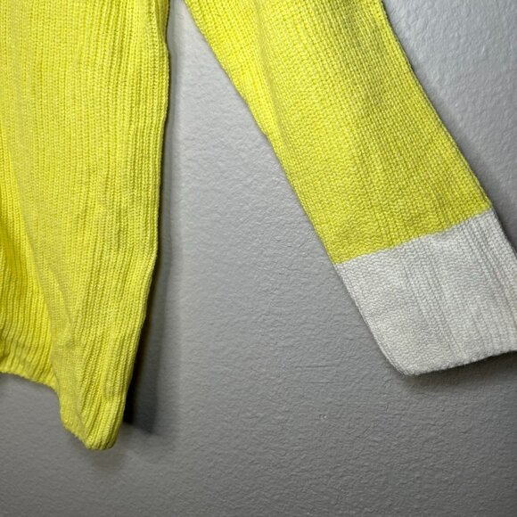 Talbots Womans 0X Varsity Preppy V-Neck Yellow Pullover Sweater - Picture 6 of 9